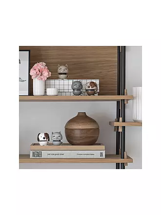 HOPTIMIST | Oggetto decorativo Gatto 7,3 cm Grigio chiaro | hellgrau